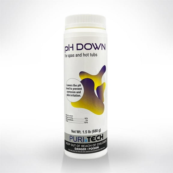 Puri Tech Spa Granular pH Down Lowers pH and Total Alkalinity 1.5 lb