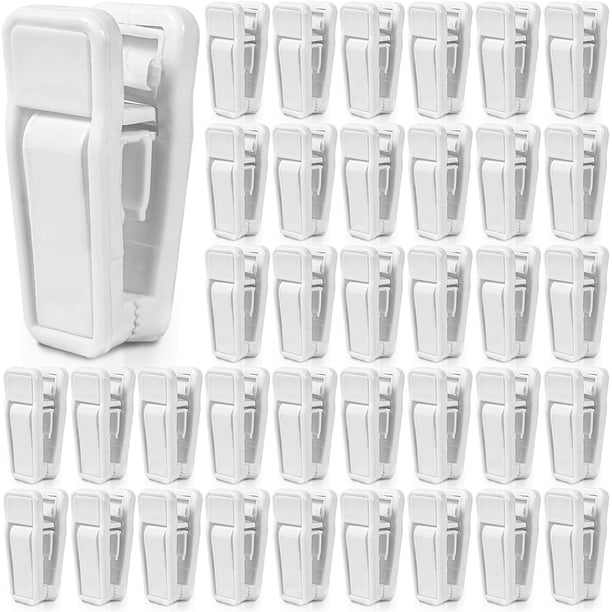 40 piezas de clips para colgar de bebé de plástico, juego de clips delgs de dedo para colgar de ropa, percha de terciopelo (blanco)