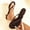 Brown, variant on Flip Flops for Women Open Round Toe Thong Heeled Sandals Low Kitten Heels Comfortable Summer Slip On Slides Shoes Black 7(39)