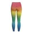 thumbnail image 6 of Renewold Rainbow Mermaid Scales Womens Leggings with Pockets High Waisted Hip Lift Tummy Control Yoga Pants Buttery Soft 4 Way Stretch Workout Yoga Pants Cute Activewear, XL, 6 of 8