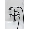 thumbnail image 3 of Kingston Brass CC549T0 Vintage 7-Inch Wall Mount Tub Faucet with Hand Shower, Matte Black, 3 of 7