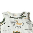 thumbnail image 4 of OUSITAID 2Pcs Newborn Baby Boy Dinosaur Summer Clothes Ribbed Tank T-shirt Shorts Set Outfits 0-24 Months, 4 of 7