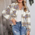 thumbnail image 2 of Lindreshi Winter Coats for Women 2023 Trendy Women's 2022 European and American and Winter New Casual Short Women's Printed Plaid Pocket Zipper Jacket, 2 of 7