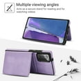 thumbnail image 2 of Decase for Samsung Galaxy Note 20 Flip PU Leather Back Cover with 2-in-1 Detachable Magnetic Wallet with 5 Card Slots Compatible Mag-Safe and RFlD Blocking Kickstand & Wireless Charging,Purple, 2 of 6