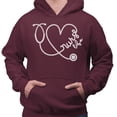 thumbnail image 2 of Nurse Life Heart Hoodie Sweatshirt Unisex Large Maroon, 2 of 5