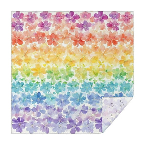 Pioneer Flower Floral Print Pattern Square Tablecloth,Waterproof Square Table Cover,Wipeable Spillproof Washable Table Cover for Home Kitchen Party Decor 42"X42"(107x107cm)