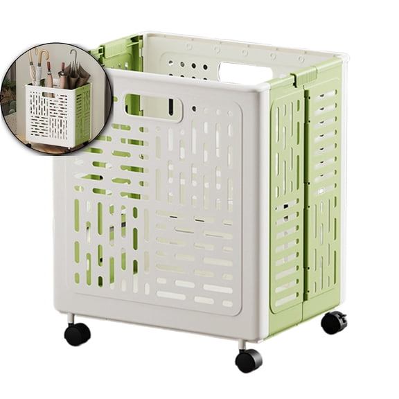 Laundry Hamper, Rolling Laundry Hamper with Wheels, Plastic Laundry Basket with Wheels for Bathroom, Bedroom, Dorm Room & Laundry Room, Basket with Handle