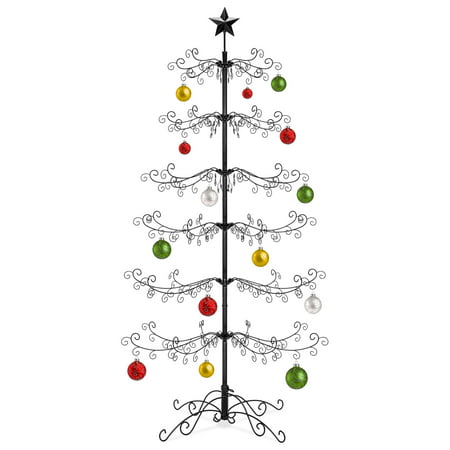 Best Choice Products 6ft Wrought Iron Ornament Display Christmas Tree w/ Easy Assembly and