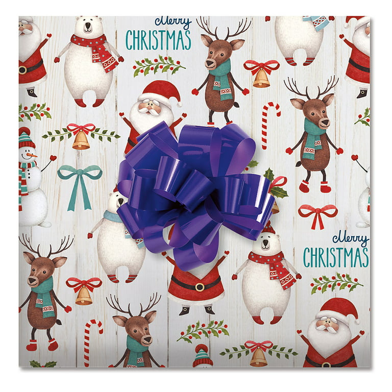Santa & Friends Jumbo Christmas Rolled Gift Wrap - 1 Giant Roll
