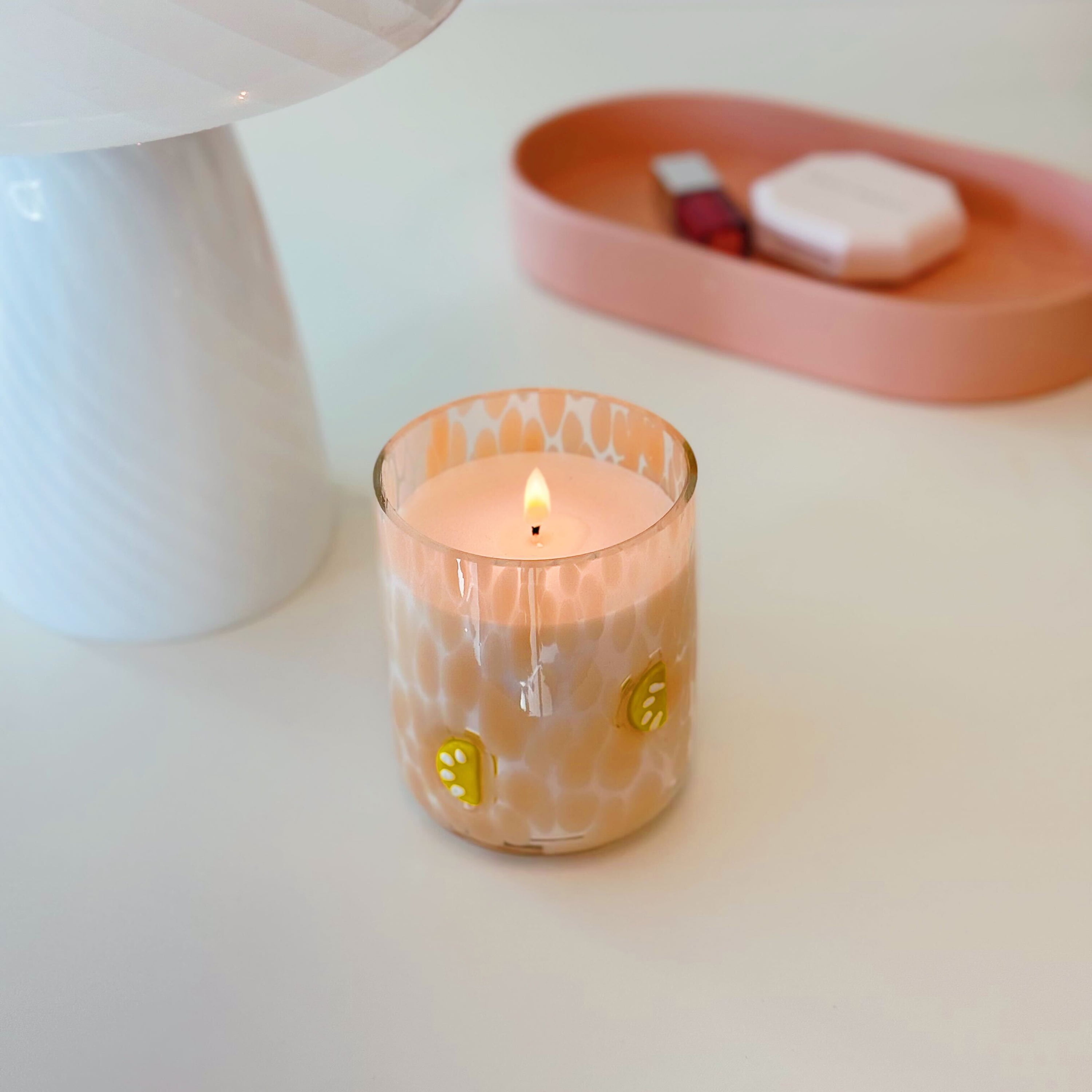 Mainstays 1-Wick Art Glass Scented Jar Candle, Cranberry Mandarin, 8.5 oz.