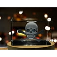 thumbnail image 3 of Skull Symbol Halloween 3D Engraved Crystal Decor, 3 of 6