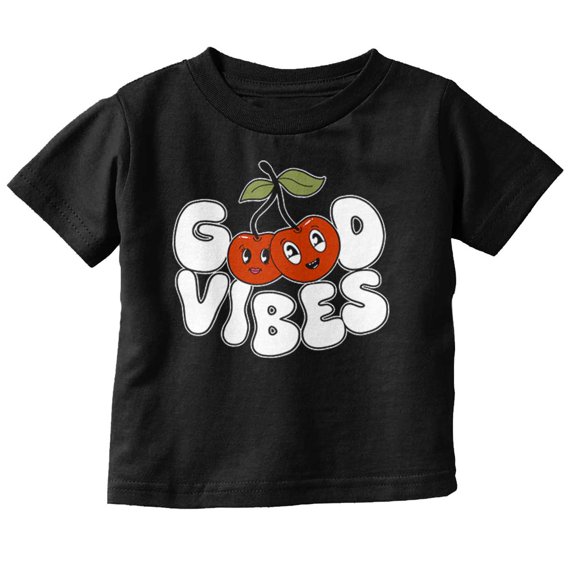 Cute Good Vibes Kawaii Cherries Youth T Shirt Tee Girls Infant Toddler Brisco Brands 6M