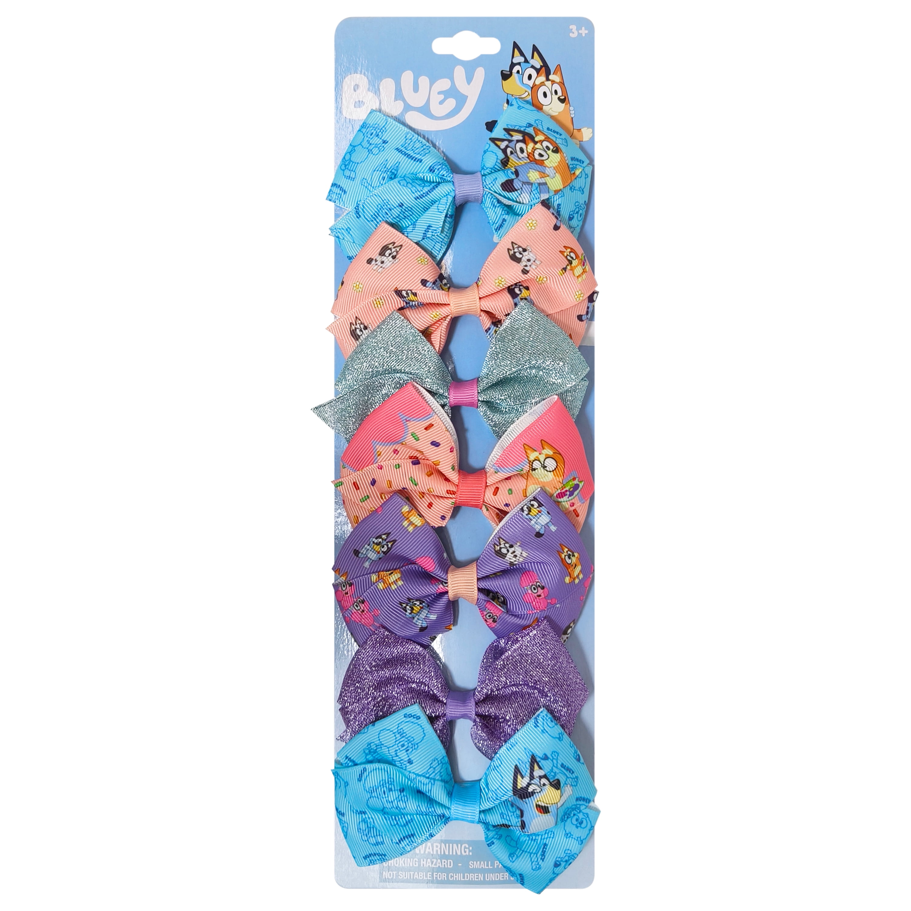 Bluey Multipack Hair Bows, All Ages, 7 Pieces