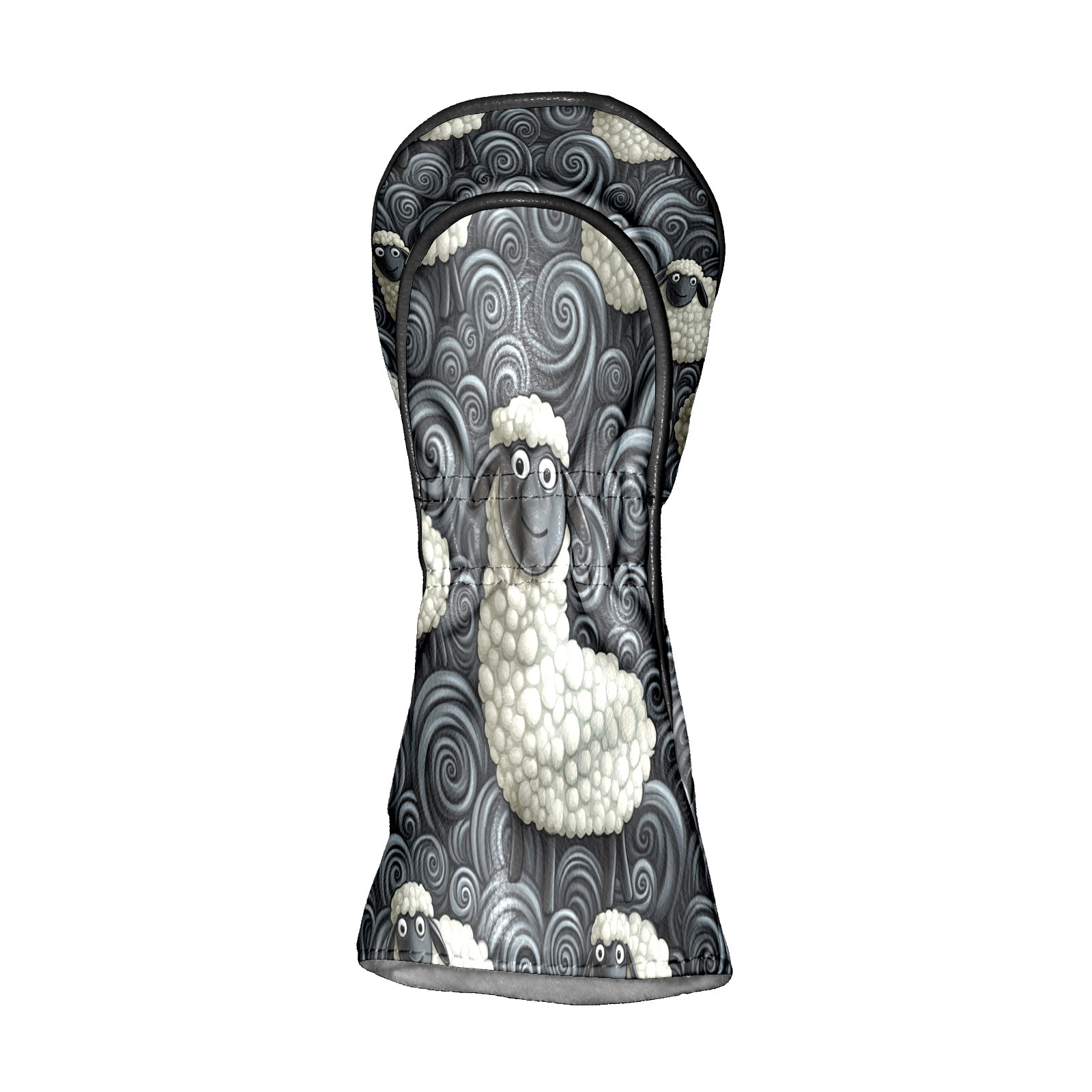 Golf Club Covers PU Leather Waterproof Head Covers for Fairway Woods Hybrids Little Lamb