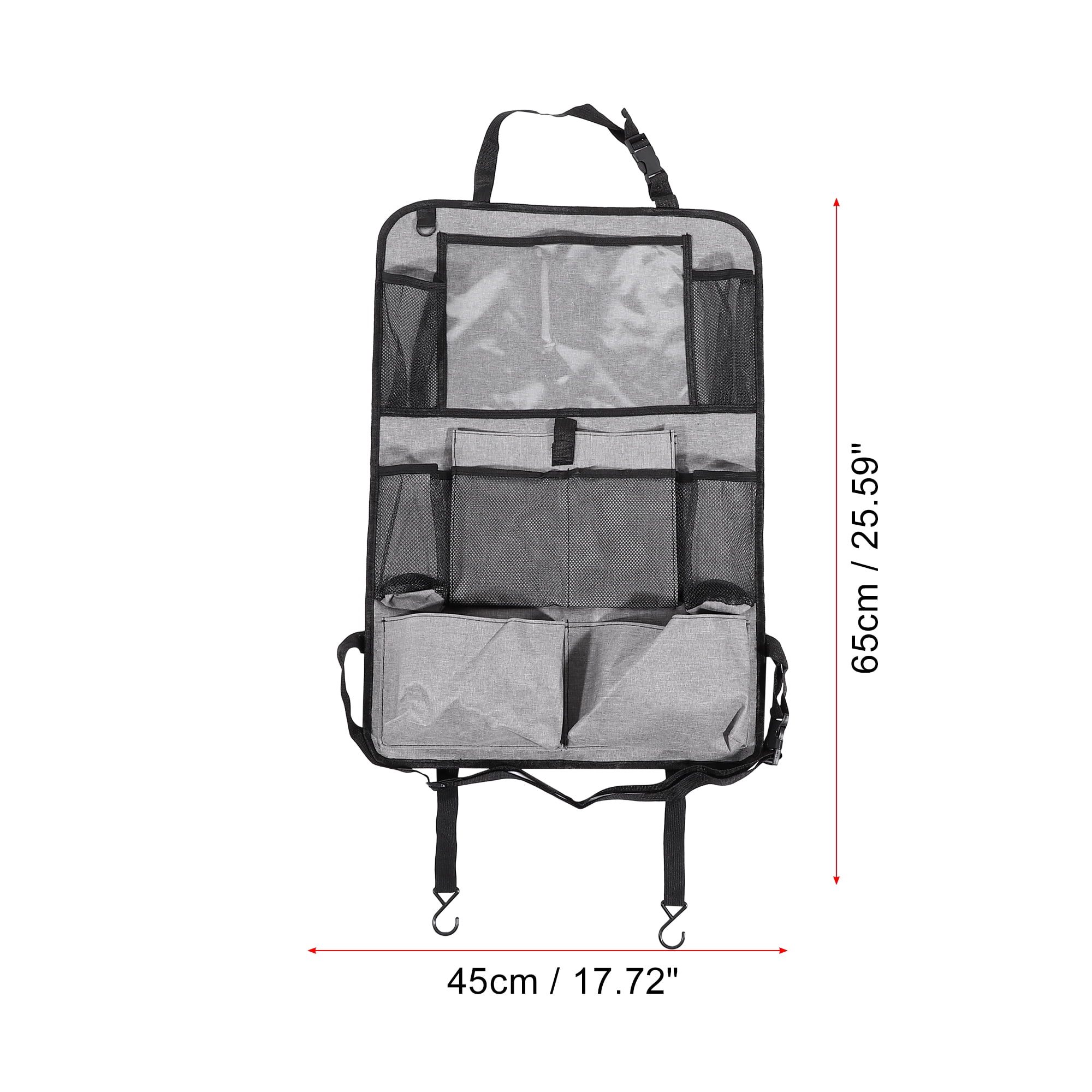 Unique Bargains Car Back Seat Organizer with Touch Screen Holder and 7 Pockets 2pcs Gray