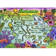 Bahamas Map Caribbean Fridge Collector's Souvenir Magnet 2.5" inches X 3.5" inches