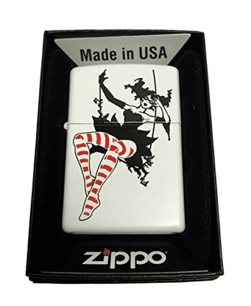 Zippo Custom Lighter Swinging Masked Woman LADY With Striped