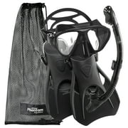 Phantom Aquatics Speed Sport Mask Fin Snorkel Set Adult, Blue - Small/Medium/Size 4.5 to 8.5