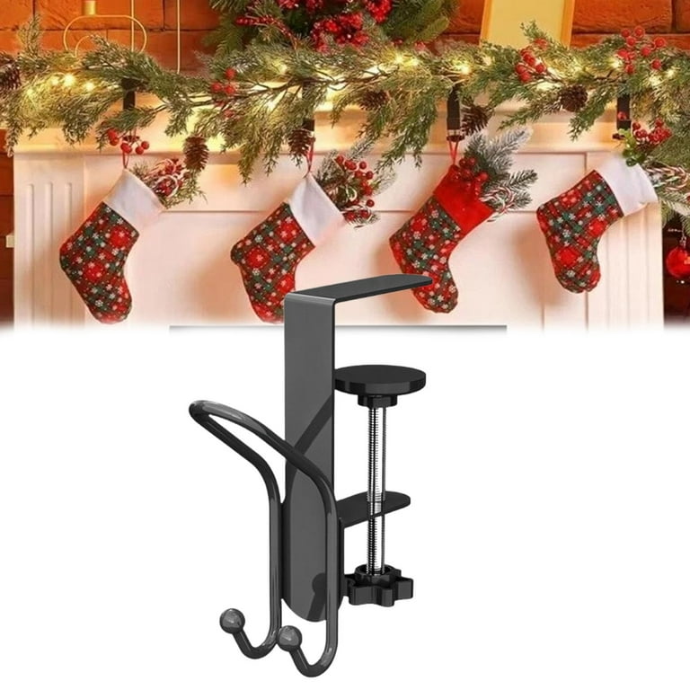 Garland Holder,2 In 1 Fireplace Stocking And Garland Hanger,No Drill, Heavy Duty Garland Hangers For Mantle,Adjustable Christmas Mantle Hanger With 2 Hooks, For Christmas Holiday Garland ﻿ (3pcs