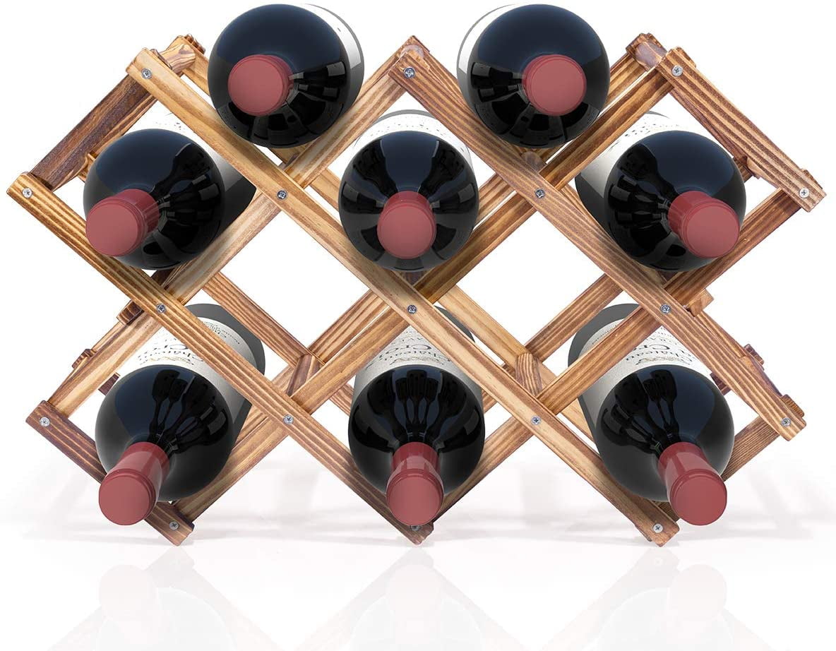 Wine Rack, Wood Freestanding Wine Storage Shelf, Wine Racks
