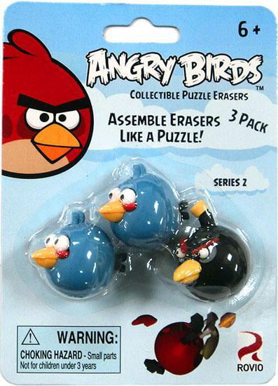 Factory Sealed NEW Angry Birds Space 3 Pack Blind Bag Puzzle Eraseez 