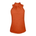 thumbnail image 5 of Endives Womens Tank Tops Halter Neck Top Casual High Neck Sleeveless Tshirt Beach Vacation Loose Fit Shirt Top Orange, 5 of 7