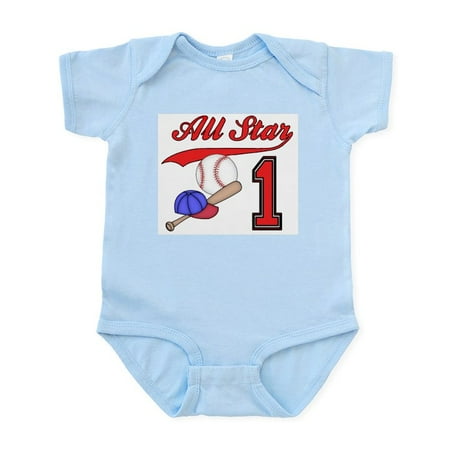 

CafePress - Allstar Baseball First Birthday Infant Bodysuit - Baby Light Bodysuit Size Newborn - 24 Months