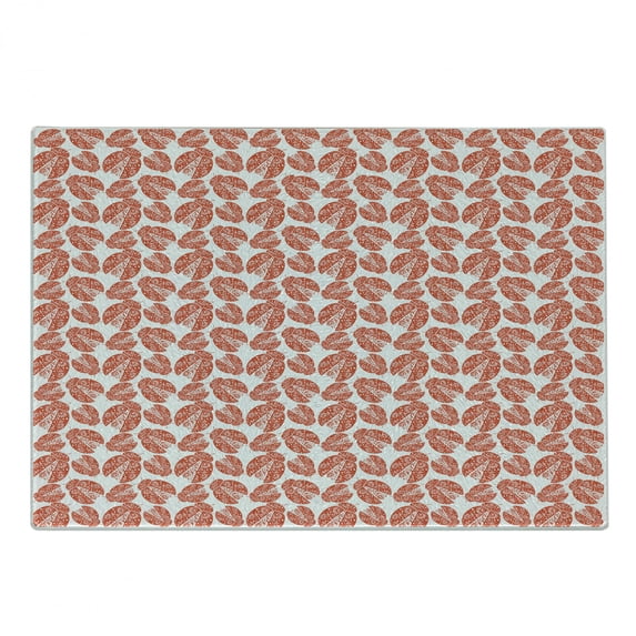 Ladybugs Cutting Board, Abstract Insect Floral Pattern Wings Nature Inspired Ornamental Animal Design, Decorative Tempered Glass Cutting and Serving Board, Small Size, Vermilion White, by Ambesonne