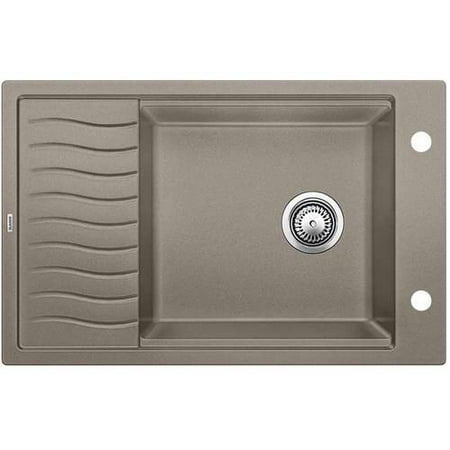 Blanco 520857 2 Precis 19 6875 X 30 6875 Single Basin Granite Drop In Or Undermount 2 Hole Residential Kitchen Sink With Drainboard Available In