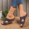 thumbnail image 5 of Willtoo Womens Wedge Orthopedic Sandals Leather Dressy Sandal Non-Slip Comfortable Walking Casual Slip on Summer Beach Shoes, 5 of 7