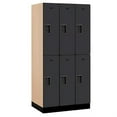 thumbnail image 2 of 12" Wide Double Tier Designer Wood Locker - 3 Wide - 6 Feet High - 21 Inches Deep - Black, 2 of 4