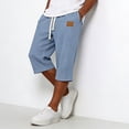 thumbnail image 6 of Enridrech Mens Jogger Capris Pants Plain Drawstring Elastic Waist 3/4 Length Pant Straight Leg Summer Casual Capri Shorts, 6 of 6