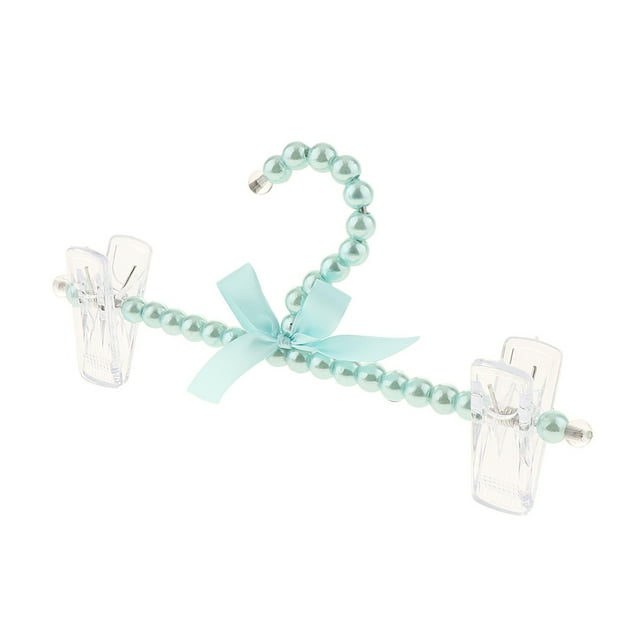 jifeng Plastic Clothes Hanger Household Wardrobe Pant Rack with 2 Clips Girls Gifts - Blue