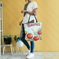 thumbnail image 4 of FORMRS Womens Canvas Tote Bag with Zipper Inner Pocket Shoulder Handbag, Blue Tomatoes, 4 of 7