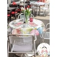 thumbnail image 4 of Easter Outdoor Tablecloth - 54 Inch Round Dining Table Cover, Spring Rabbit Feet Eggs Botanical Blooms Flowers Waterproof Outdoor Table Cloth with Umbrella Hole & Zipper for Picnic/Patio/Party, 4 of 7