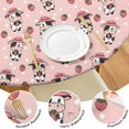 thumbnail image 4 of Pink Cow Strawberry Hat Pattern Round Fitted Tablecloth with Elastic Edge,Dining Table Cover Waterproof,Outdoor Round Tablecloth for Camping,Dining,Indoor and Outdoor, 4 of 7