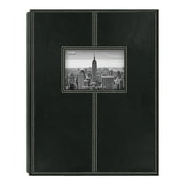 Pioneer Photo Albums Large Sewn Leatherette Frame Cover Photo Album, Black