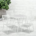 thumbnail image 2 of Flash Furniture Oia Commercial Grade 28" Square White Indoor-Outdoor Steel Patio Table Set with 4 Square Back Chairs, 2 of 5