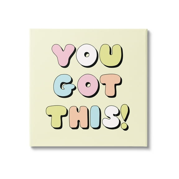 Stupell Industries Yellow You Got This Phrase Inspirational Painting Gallery Wrapped Canvas Print Wall Art