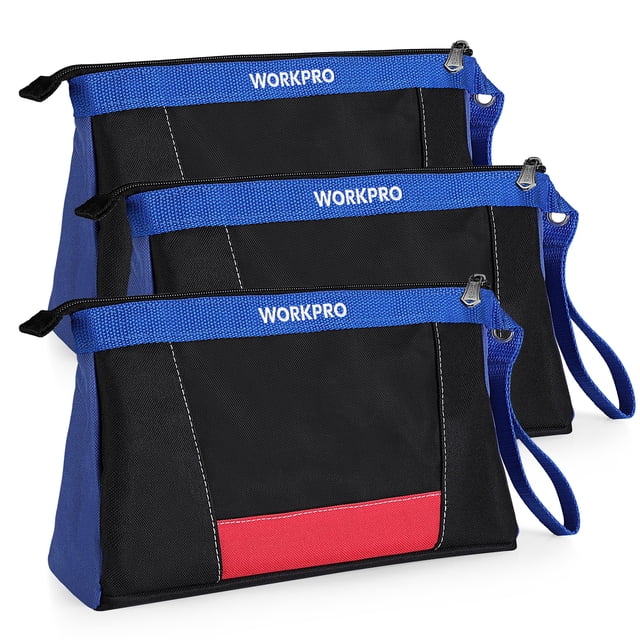 Bolsas para herramientas WORKPRO 12, bolsas pequeñas de alta resistencia, 7 x 12 pulgadas, paquete de 3