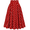 #A01-Deep Red, variant on Midi Skirts for Women Plus Size Solid Color Elastic High Waisted Skirts with Pockets Casual A Line Button Pleated Flared Swing Skirt Red M