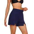 thumbnail image 3 of Charmo Womens V Slit Swim Shorts with Pockets High Waisted Bermuda Shorts, 3 of 8