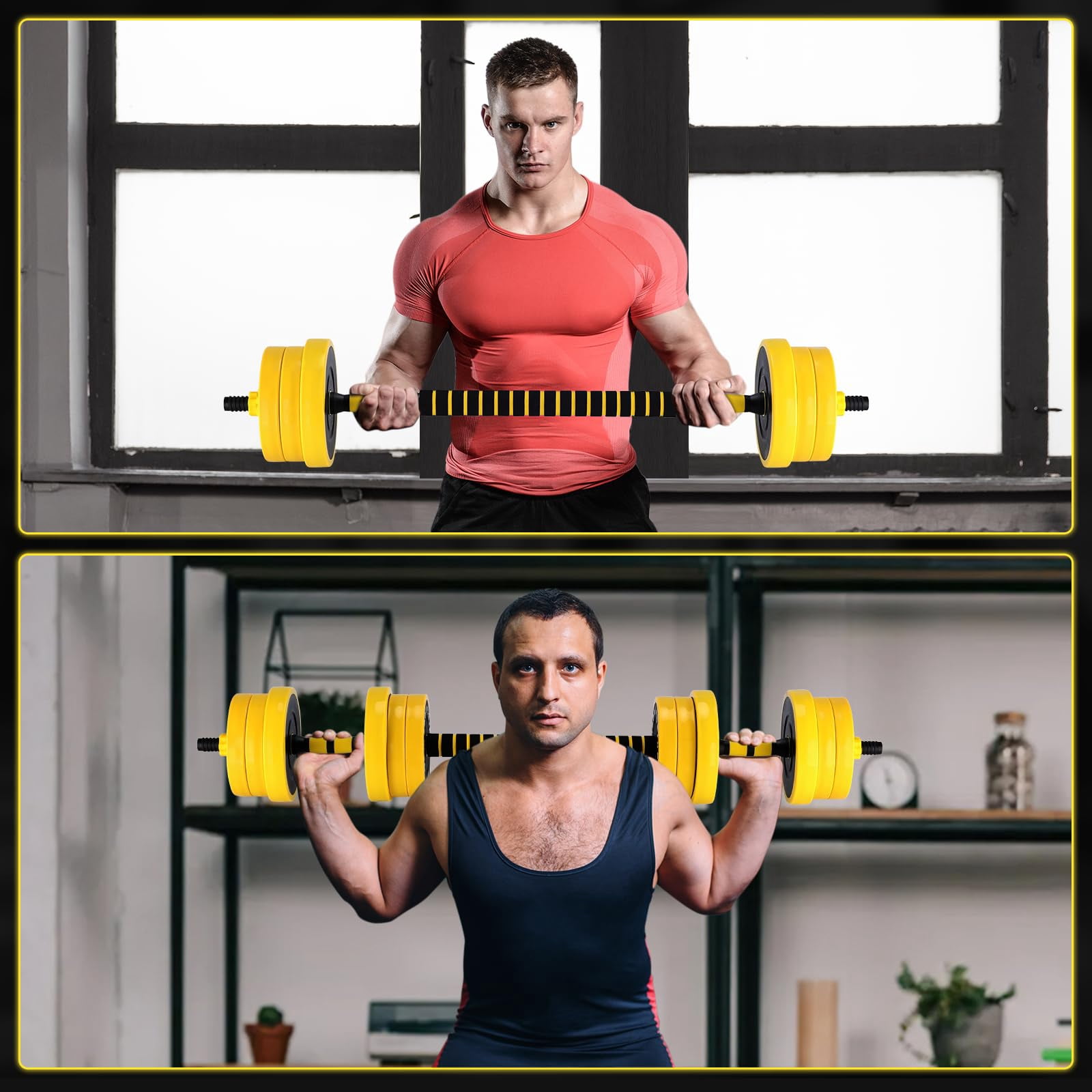 Adjustable Dumbbell Weight Set 33 Lbs, Dumbbell Weights With Pe Coating and Comfortable Handle for Home Gym