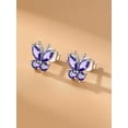 thumbnail image 3 of Suplight Women Earrings Silver Plated Butterfly Birthstone Earrings for Women Gifts, 3 of 7