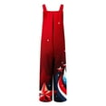 thumbnail image 5 of JURANMO Wide Leg Overalls for Women American Flag 4th of July Outfits Summer Sleeveless Strap Cute Jumpsuits Casual Loose Onesie Pants Red L Ofertas Flash Del Dia, 5 of 9
