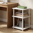 thumbnail image 3 of Furinno Turn-N-Tube Toolless Assembly Side Table, White 3-Tier End Table, Night Stand, Bedside Table for Living Room, Bedroom, Home Office, Plain White/White, 3 of 5