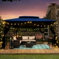 thumbnail image 2 of Unique Choice 13 x 10 ft Outdoor Patio Gazebo Canopy Tent with Mesh, Gray, 2 of 9