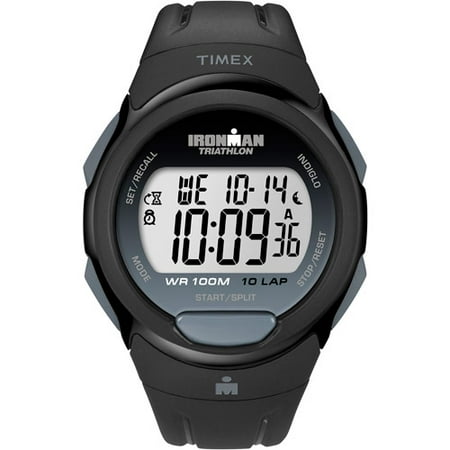 Timex Men's Ironman Essential 10 Full-Size Watch, Black Resin Strap
