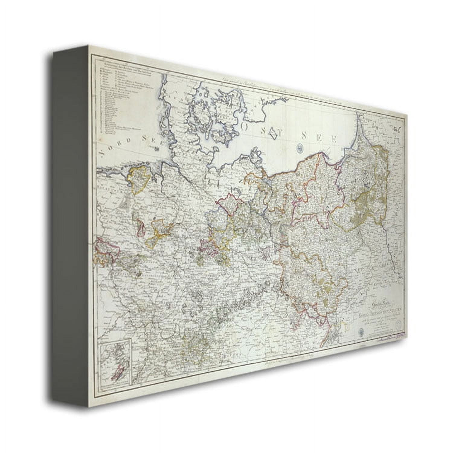 Trademark Art 'Map of the Prussian States, 1799' Canvas Art