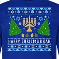 thumbnail image 4 of Inktastic Happy Chrismukkah Sweater Style with Menorah and Trees Long Sleeve Youth T-Shirt, 4 of 5